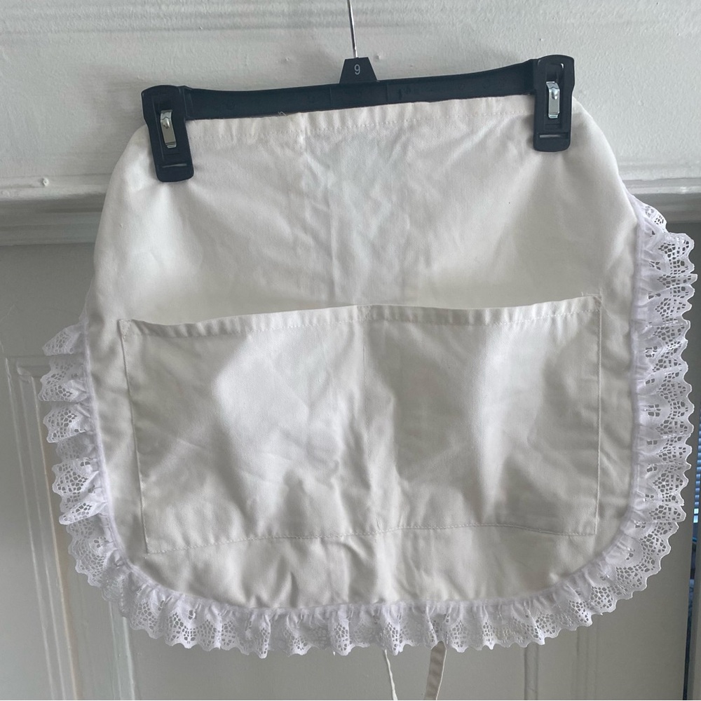 White Apron with Lace Trim